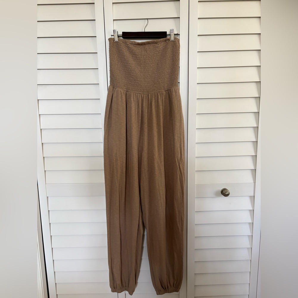 100% Cotton - AE Sunchaser Knit Smocked Tube Jumpsuit